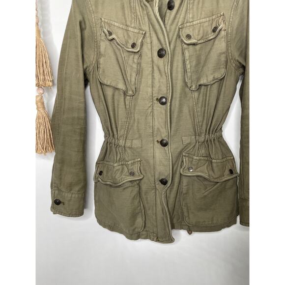 Free People Not Your Brothers Jacket XS Olive Green Utility Cargo Surplus - Picture 4 of 11